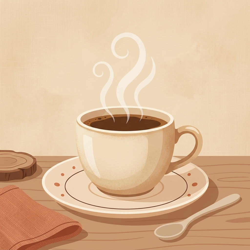 Ilustrasi secangkir kopi hangat